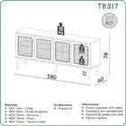 Buffet Rack 180cm 4 Portas Tela  Freijó Madeirado