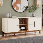 Buffet Rael Para Sala De Jantar 2 Portas 2 Gavetas Retrô Bege