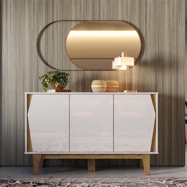 Buffet Raika 3 Portas Off White Canela