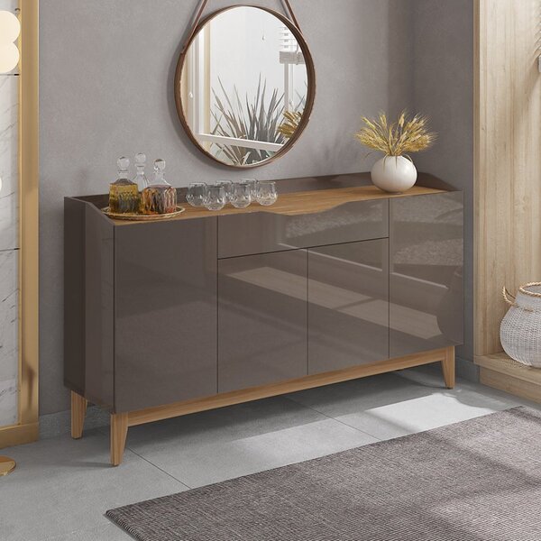 Buffet Ravena Versátile Casa D 1 Gaveta 4 Portas 160cm Pés Em