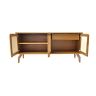 Buffet Real 180cm Tingido Mel Com Tela Pe Em Madeira Macica F