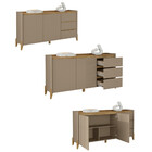 Buffet Rennes 3 Gavetas Hannover/fendi - Casa D Móveis