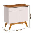 Buffet Retrô 2 Portas Com Pés Palito Off White Freijó Livas S