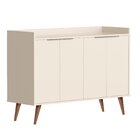 Buffet Retrô 4 Portas 119cm Pés Em Madeira Maciça Jb Bechara