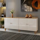 Buffet Retrô Cajueiro Plus 4 Portas Yescasa Off White/damasco