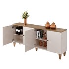 Buffet Retrô Cajueiro Plus 4 Portas Yescasa Off White/damasco