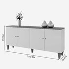 Buffet Retrô Cajueiro Plus 4 Portas Yescasa Off White/damasco