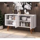 Buffet Retrô Com 120cm 4 Pés Branco P/ Sala De Estar