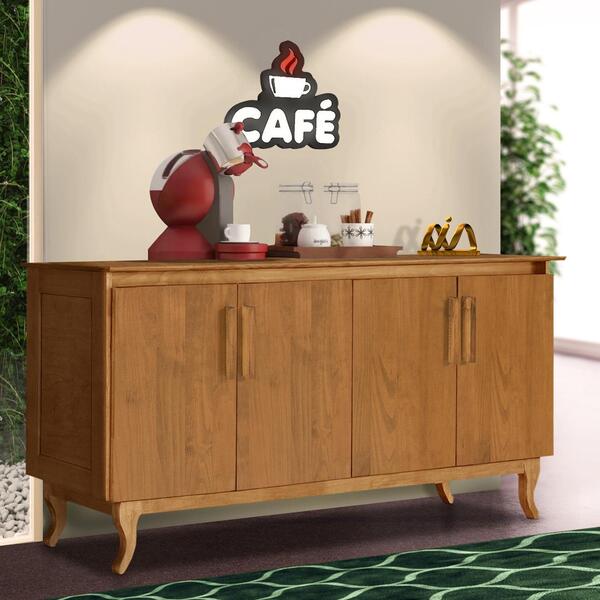 Buffet Retrô Madeira Maciça Imbuia New Shop Jm