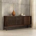 Buffet Ripado 170 Cm Decorativo Porta De Correr Madeira Imbui