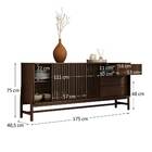 Buffet Ripado 170 Cm Decorativo Porta De Correr Madeira Imbui