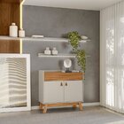 Buffet Ripado 1 Gaveta 2 Portas 90cm Parma Linea Brasil Natur