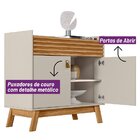 Buffet Ripado 1 Gaveta 2 Portas 90cm Parma Linea Brasil Natur