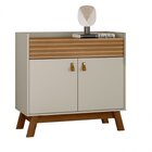 Buffet Ripado 1 Gaveta 2 Portas Parma Linea Brasil Amêndoa/of