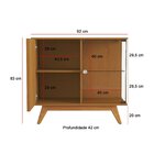 Buffet Ripado Açaí De 2 Portas E Pés Em Madeira Maciça Nature