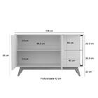 Buffet Ripado Com Prateleira Açaí 03 Portas Nature Jb Móveis