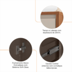 Buffet Sala 3 Portas E 1 Gaveta Reforçado Com Prateleiras Mul