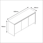 Buffet Sala 3 Portas E 1 Gaveta Reforçado Com Prateleiras Mul