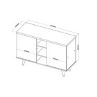 Buffet Saymon 2 Portas 3 Nichos Pés Palito Móveis Mel/preto