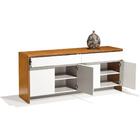 Buffet Sevilha Univ 180 Cm Laca Branca Brilhante Com Carvalho