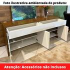 Buffet Sevilha Univ 180 Cm Laca Branca Brilhante Com Carvalho