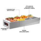 Buffet Térmico De Mesa Aquecido Inox 8 Cubas 1/2 Com Tampa 12