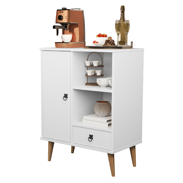 Buffet Tip Top Clean 1 Porta 1 Gaveta 2 Nicho - Branco