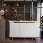 Buffet Três Portas Flow Branco/freijó – Ej Móveis