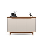 Buffet Três Portas Flow Off White/freijó – Ej Móveis