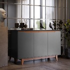 Buffet Três Portas Flow Preto/freijó – Ej Móveis