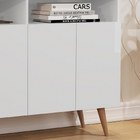 Buffet Três Portas Três Prateleiras Pés Em Madeira Celta - Gi