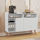 Buffet Três Portas Três Prateleiras Pés Em Madeira Celta - Gi