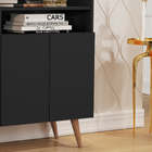 Buffet Três Portas Três Prateleiras Pés Em Madeira Celta - Gi