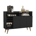 Buffet Três Portas Três Prateleiras Pés Em Madeira Celta - Gi