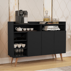 Buffet Três Portas Três Prateleiras Pés Em Madeira Celta - Gi