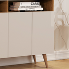 Buffet Três Portas Três Prateleiras Pés Em Madeira Celta - Gi