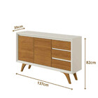 Buffet Vertex 2 Portas Pés Madeira Maciça Mavaular