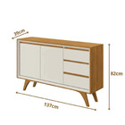 Buffet Vertex 2 Portas Pés Madeira Maciça Mavaular