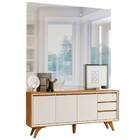 Buffet Vertex 3 Portas Pés Madeira Maciça Mavaular