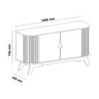 Buffet Vivaldi 2 Portas E 1 Prateleira Com Detalhe Ripado Off