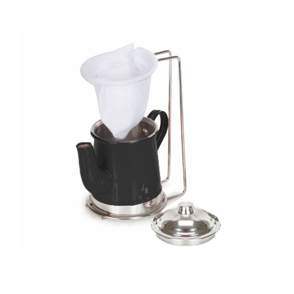 Bule De Alumínio Preto Com Suporte E Coador 250ml