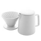 Bule De Café Com Suporte Para Filtro Branco Cerâmica 600ml