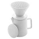 Bule De Café Com Suporte Para Filtro Branco Cerâmica 600ml