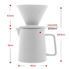 Bule De Café Com Suporte Para Filtro Branco Cerâmica 600ml