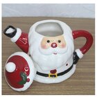 Bule Enfeite Natalino De Mesa Papai Noel Cerâmica 800ml