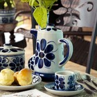 Bule Leiteira De Porcelana Pintada A Mão Monte Sião 600 Ml