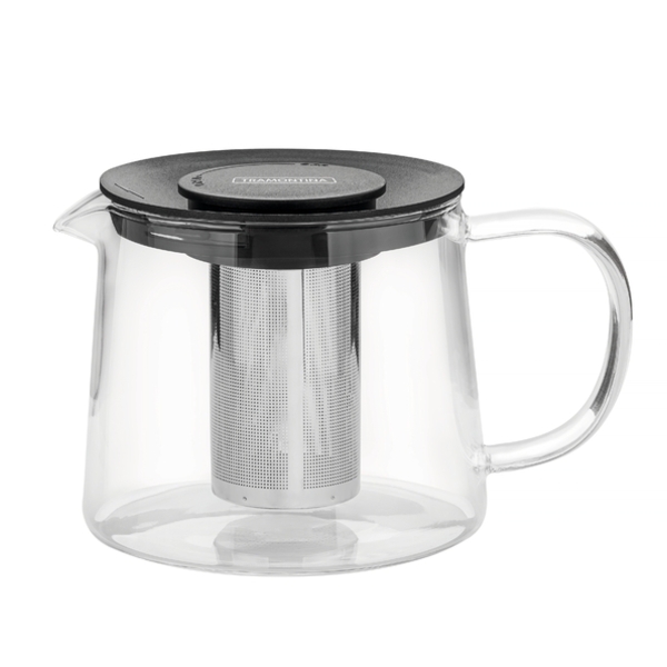 Bule Para Cha Em Vidro E Aco Inox Com Infusor 900 Ml Tramonti
