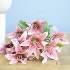 Buquê Artificial De Lírios Rosa - Toque Real 3d