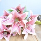 Buquê Artificial De Lírios Rosa - Toque Real 3d