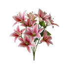 Buquê Artificial De Lírios Rosa - Toque Real 3d